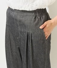 PZLGA49270 GEORGES RECH(ジョルジュ・レッシュ)  [日本製]デニムライクリネンワイドパンツ ブラック
