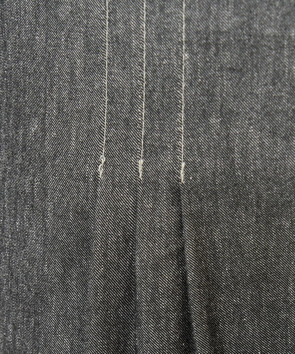 PZLGA49270 GEORGES RECH(ジョルジュ・レッシュ)  [日本製]デニムライクリネンワイドパンツ ブラック