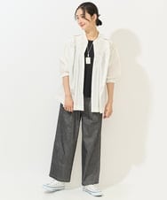 PZLGA49270 GEORGES RECH(ジョルジュ・レッシュ)  [日本製]デニムライクリネンワイドパンツ ブラック