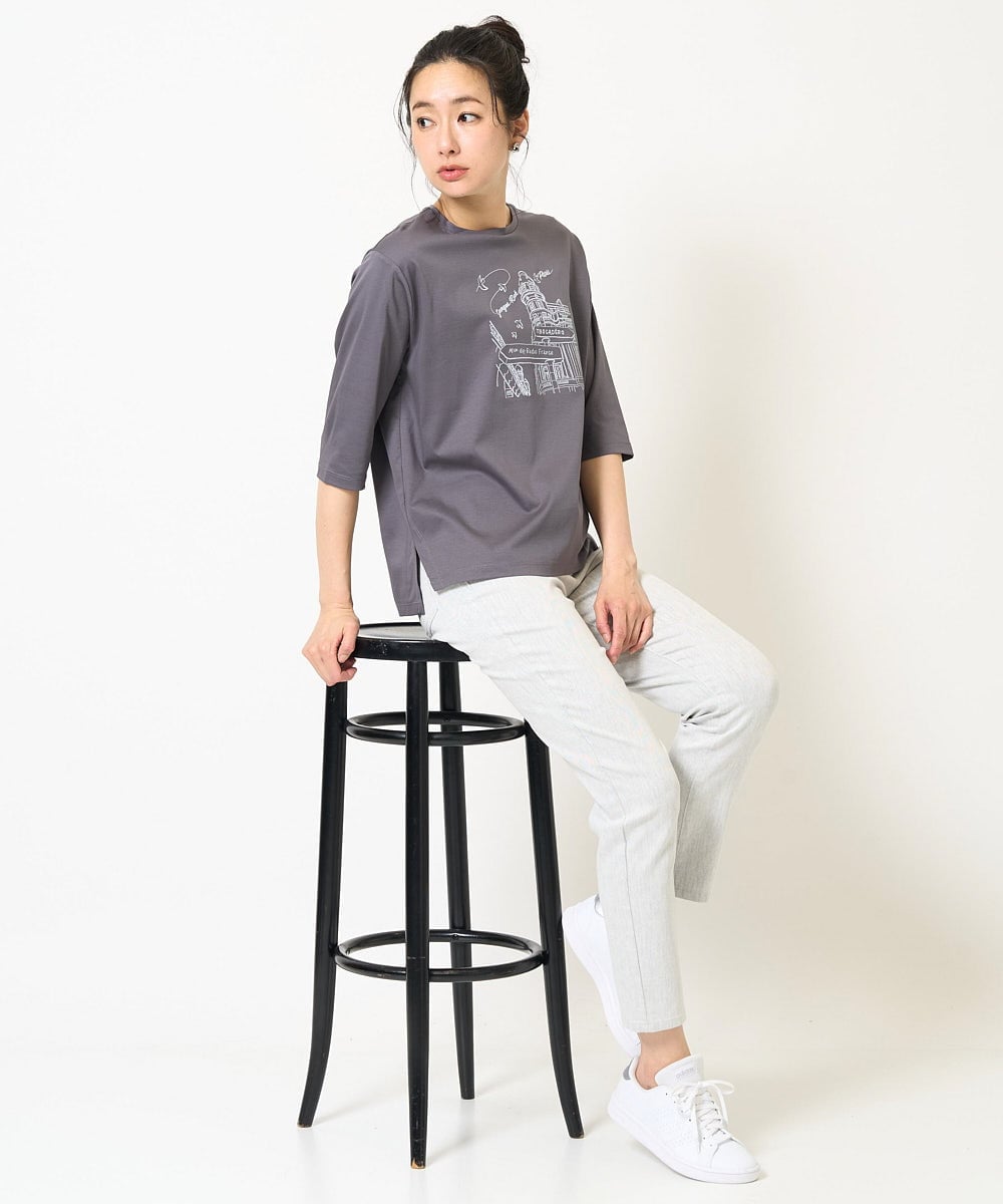 PZLGB50250 GEORGES RECH(ジョルジュ・レッシュ) ストレッチスリムホワイトデニムパンツ ライトグレー