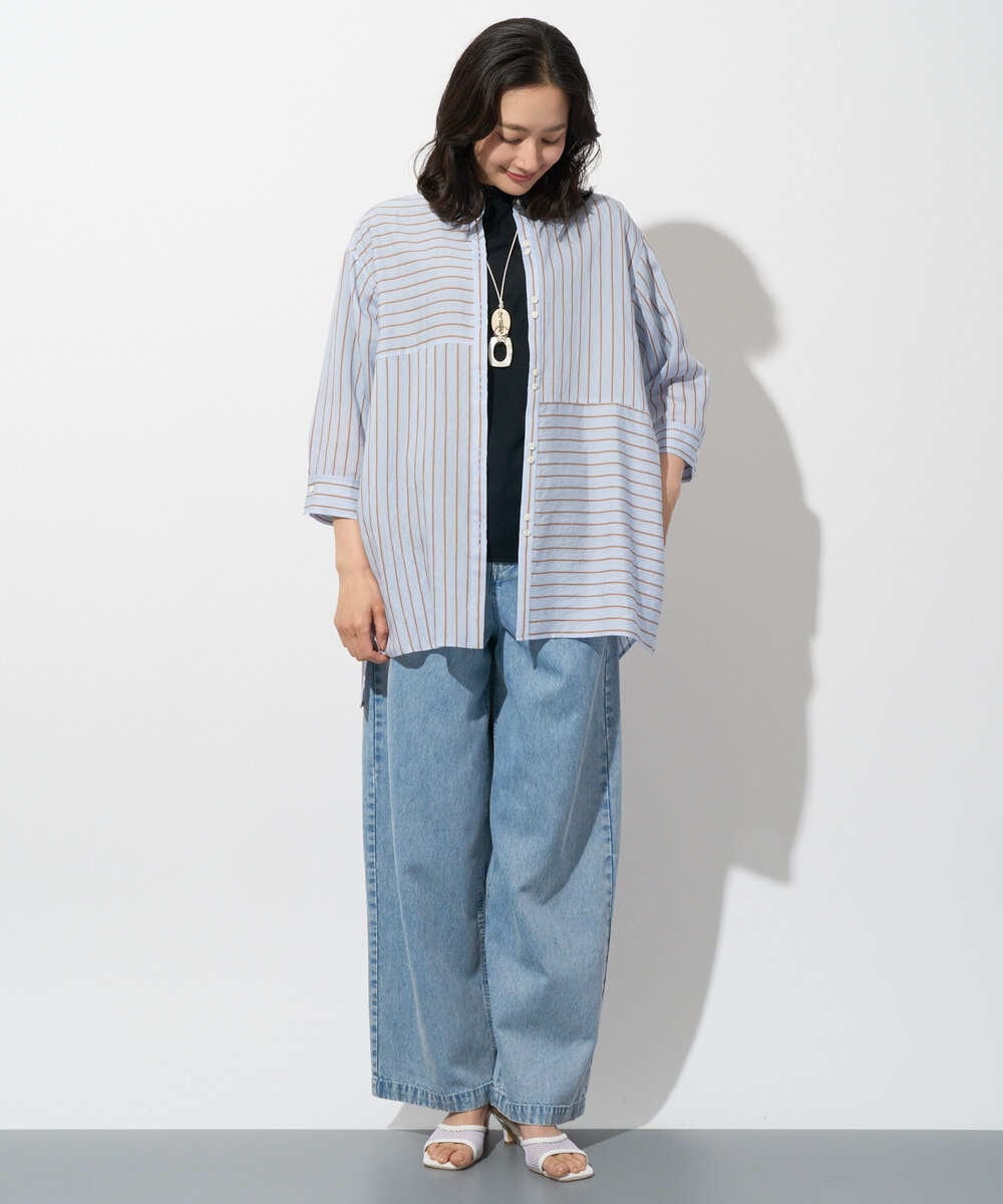 PZLGD03330 GEORGES RECH(ジョルジュ・レッシュ) イージーデニムワイドパンツ ライトブルー