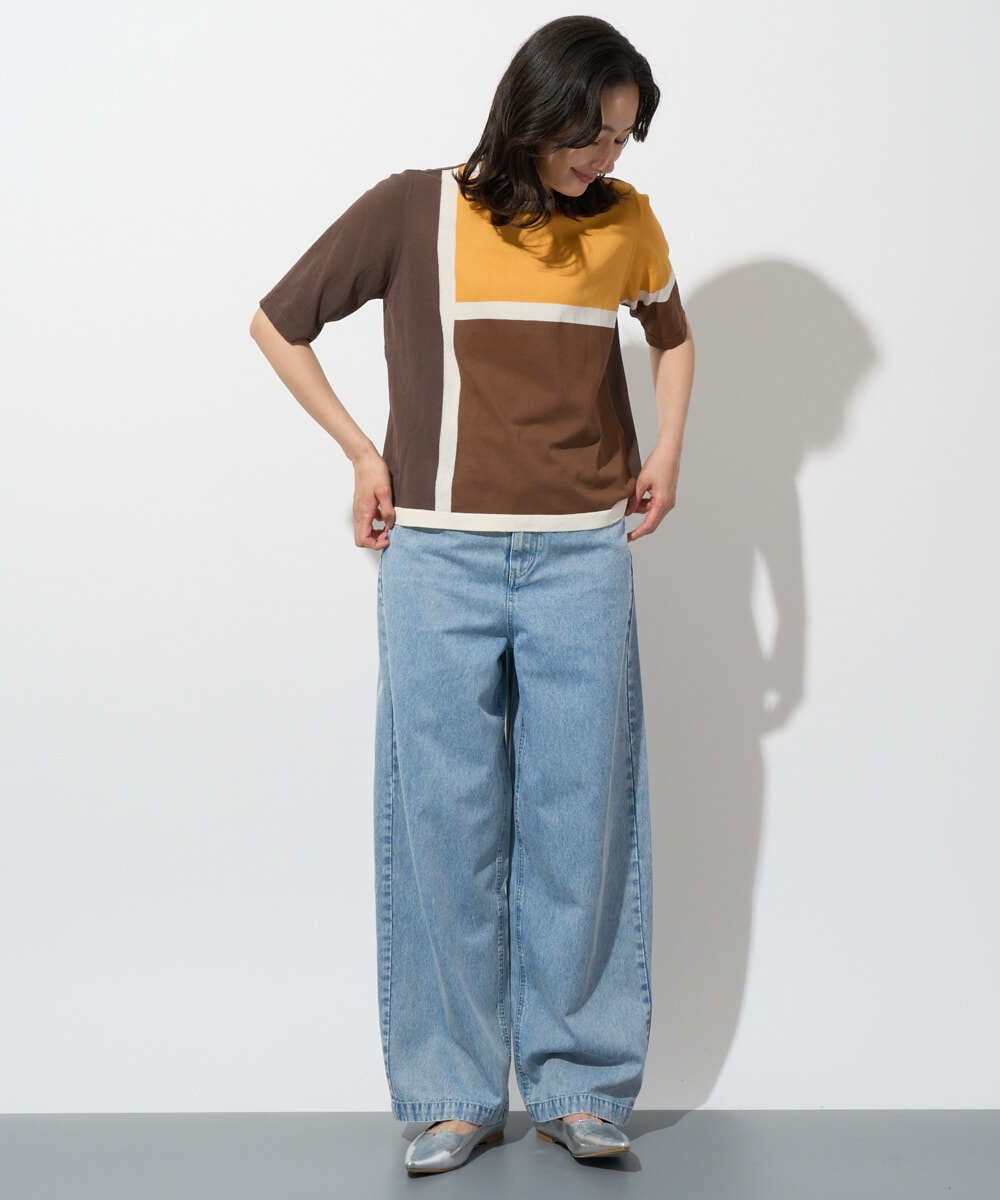 PZLGD03330 GEORGES RECH(ジョルジュ・レッシュ) イージーデニムワイドパンツ ライトブルー