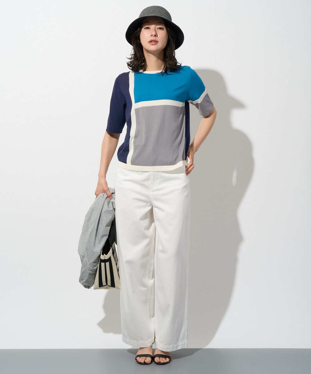 PZLGD03330 GEORGES RECH(ジョルジュ・レッシュ) イージーデニムワイドパンツ ライトブルー