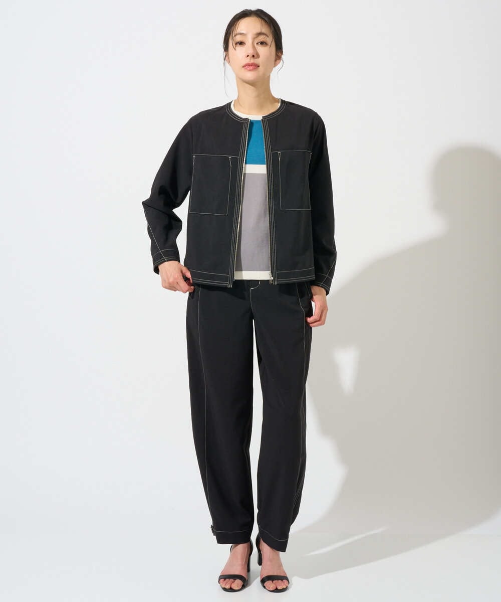 PZLGD12290 GEORGES RECH(ジョルジュ・レッシュ)  [セットアップ対応]ステッチワーク2WAYパンツ ブラック