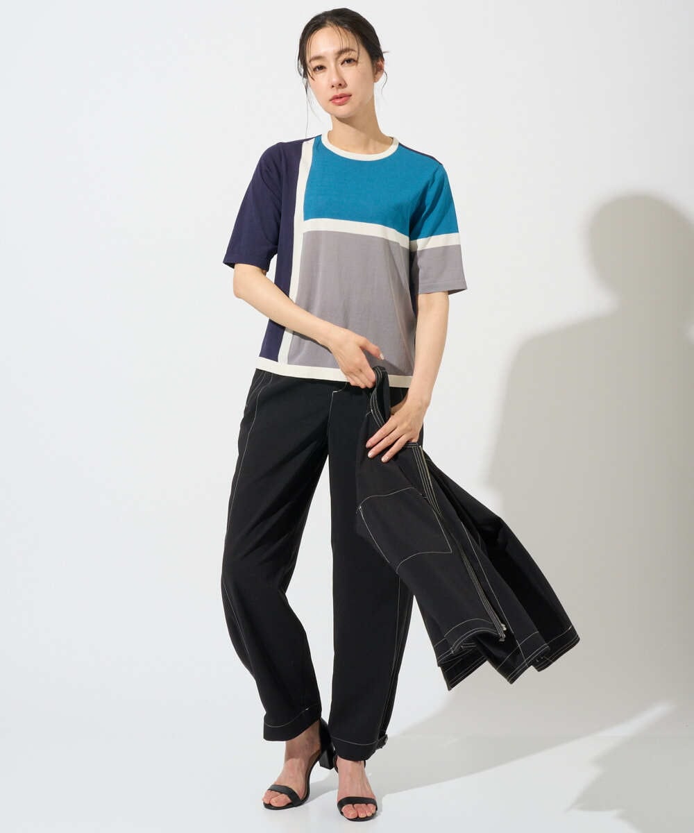 PZLGD12290 GEORGES RECH(ジョルジュ・レッシュ)  [セットアップ対応]ステッチワーク2WAYパンツ ブラック