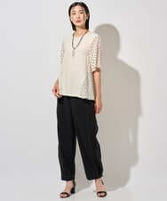 PZLGD12290 GEORGES RECH(ジョルジュ・レッシュ)  [セットアップ対応]ステッチワーク2WAYパンツ ブラック
