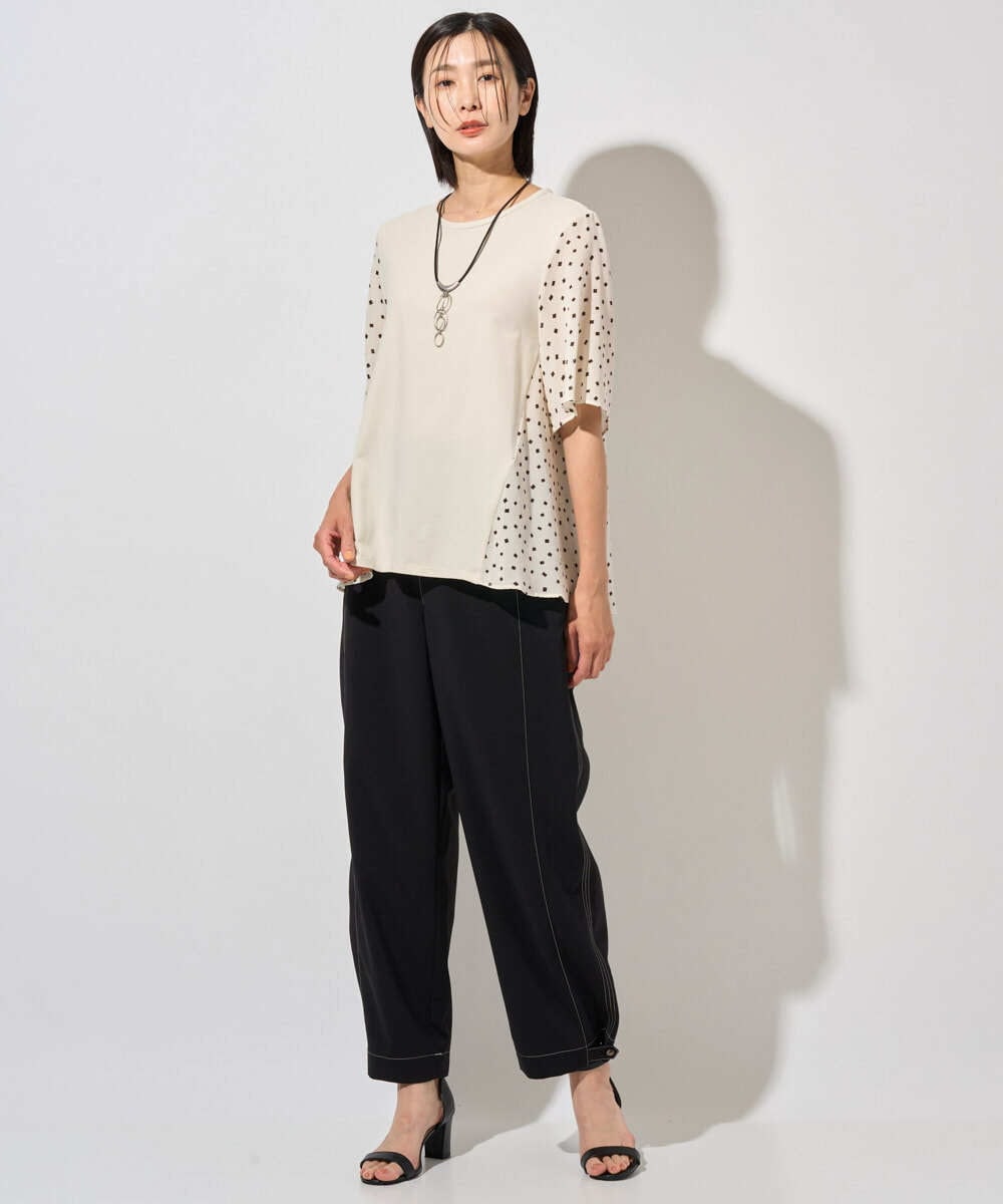 PZLGD12290 GEORGES RECH(ジョルジュ・レッシュ)  [セットアップ対応]ステッチワーク2WAYパンツ ブラック