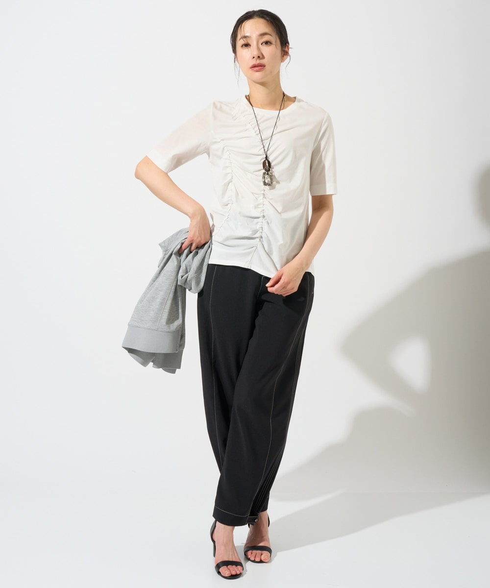 PZLGD12290 GEORGES RECH(ジョルジュ・レッシュ)  [セットアップ対応]ステッチワーク2WAYパンツ ブラック