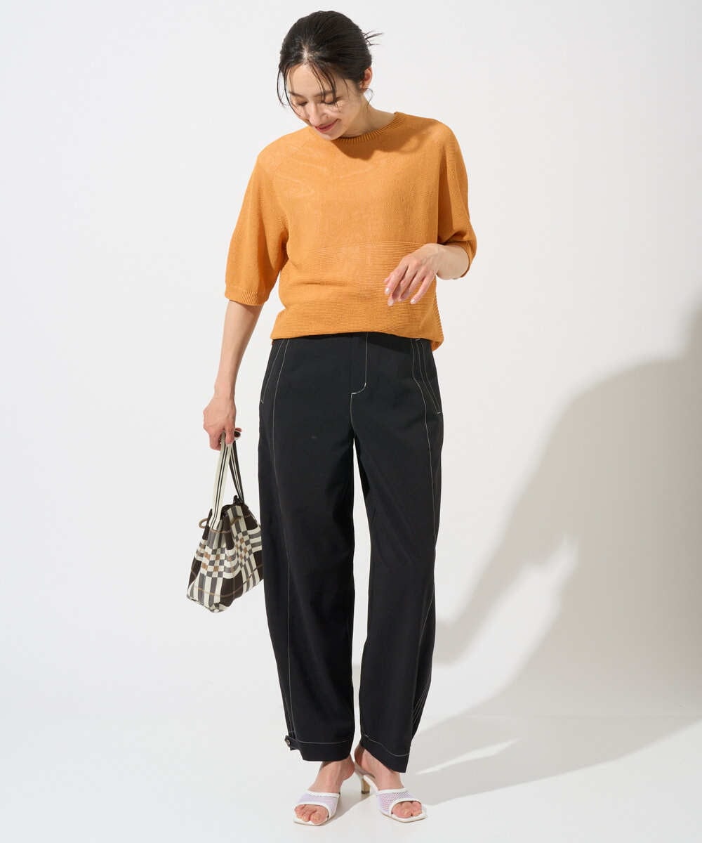 PZLGD12290 GEORGES RECH(ジョルジュ・レッシュ)  [セットアップ対応]ステッチワーク2WAYパンツ ブラック