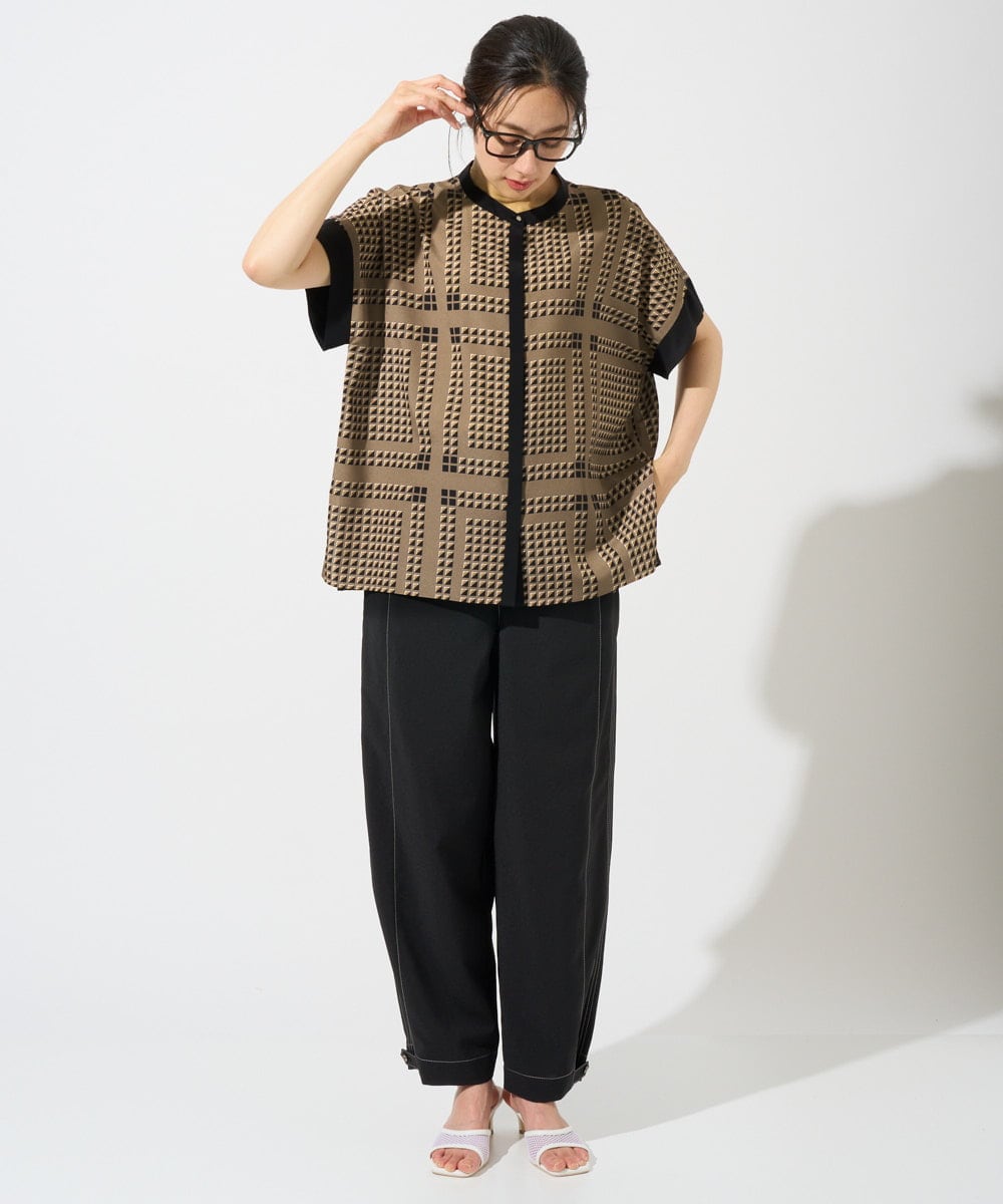 PZLGD12290 GEORGES RECH(ジョルジュ・レッシュ)  [セットアップ対応]ステッチワーク2WAYパンツ ブラック