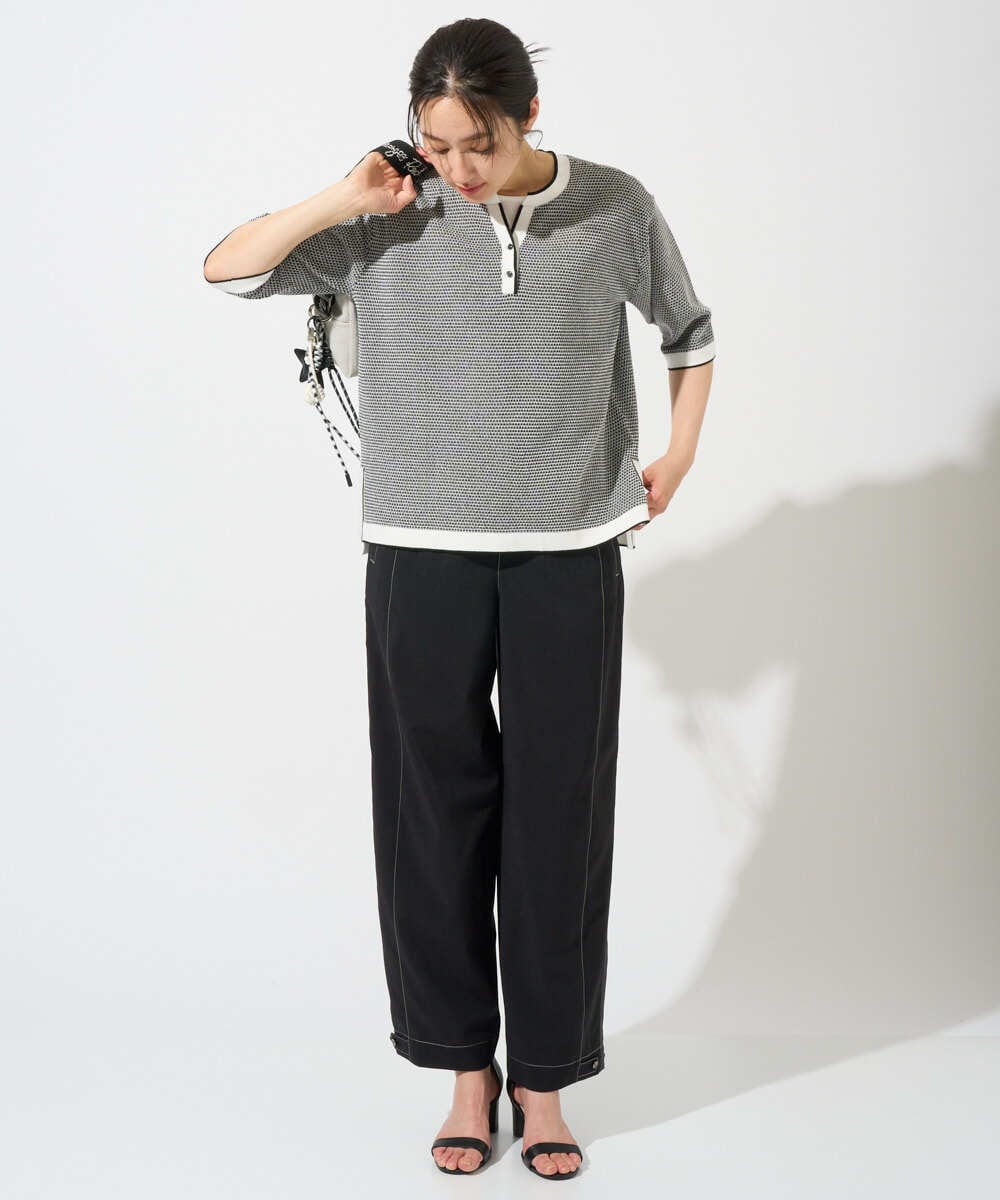 PZLGD12290 GEORGES RECH(ジョルジュ・レッシュ)  [セットアップ対応]ステッチワーク2WAYパンツ ブラック