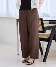 PZLGD31290 GEORGES RECH(ジョルジュ・レッシュ)  [セットアップ対応]フレンチリネンハシゴレースワイドパンツ ブラウン