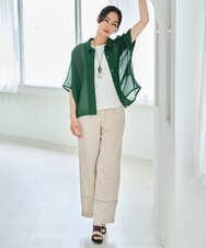 PZLGD31290 GEORGES RECH(ジョルジュ・レッシュ)  [セットアップ対応]フレンチリネンハシゴレースワイドパンツ ブラウン