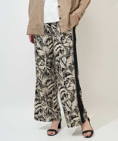 PZLGD32330  リーフプリントイージーワイドパンツ