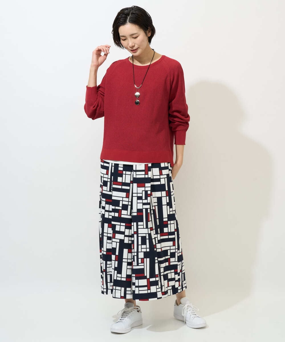 PZLGE42390 GEORGES RECH(ジョルジュ・レッシュ) トリコロールガウチョパンツ レッド系