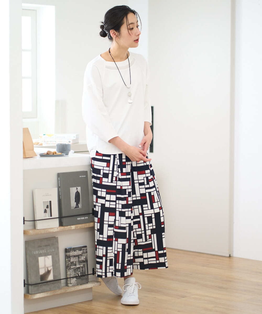 PZLGE42390 GEORGES RECH(ジョルジュ・レッシュ) トリコロールガウチョパンツ レッド系