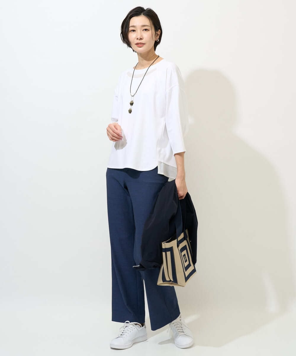 PZLGE52250 GEORGES RECH(ジョルジュ・レッシュ) シェルタリングドライオックスワイドパンツ ネイビー