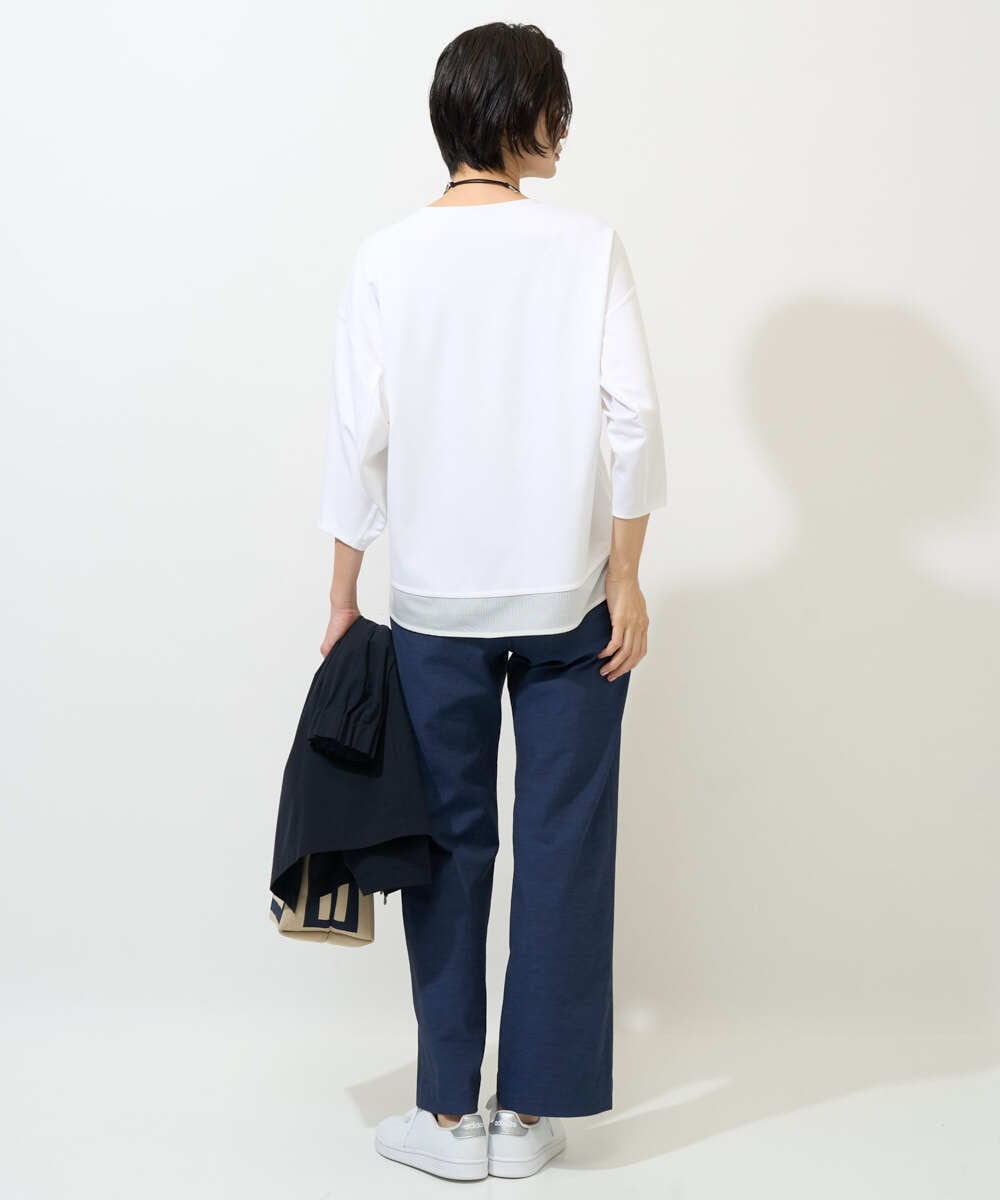 PZLGE52250 GEORGES RECH(ジョルジュ・レッシュ) シェルタリングドライオックスワイドパンツ ネイビー