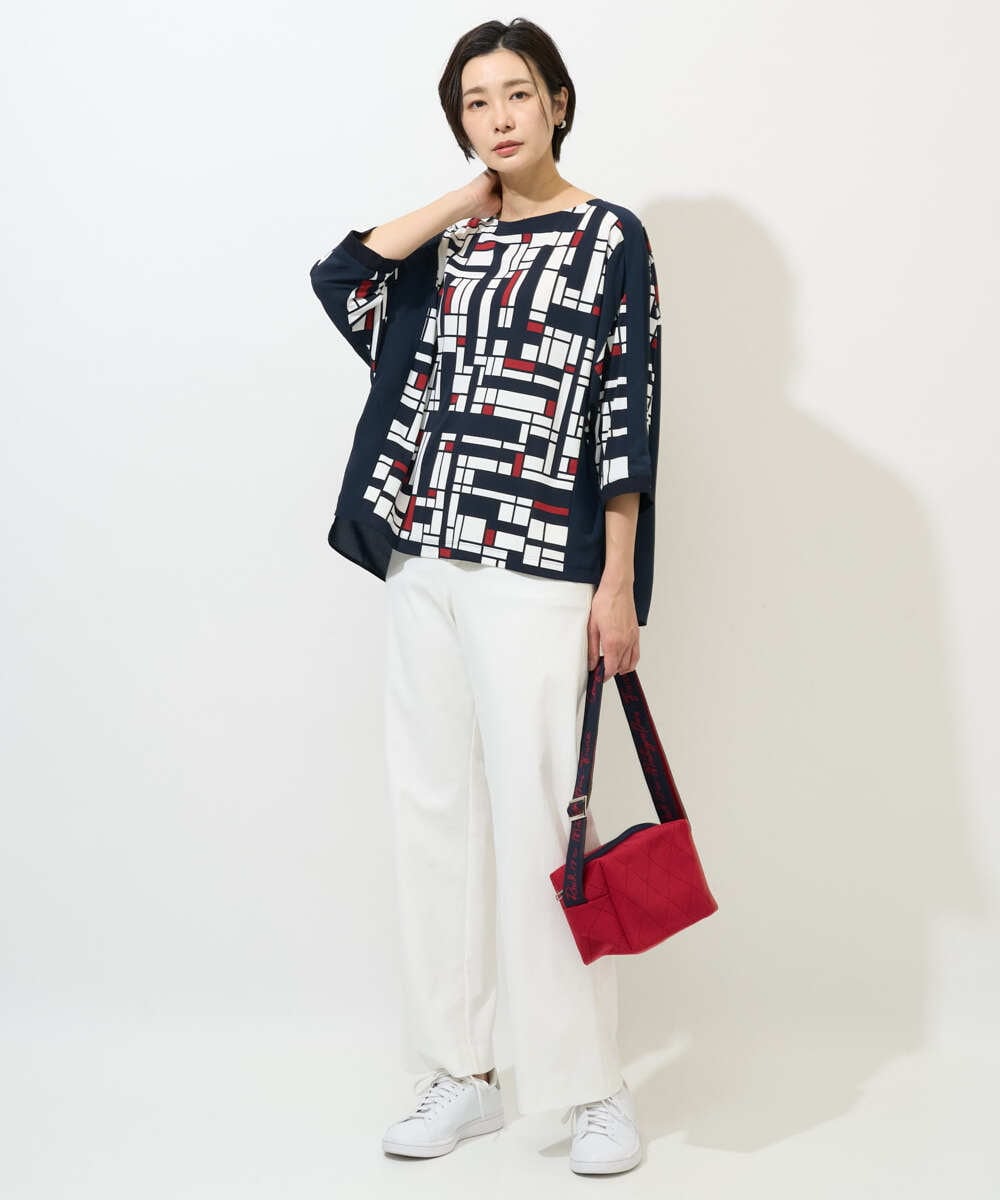 PZLGE52250 GEORGES RECH(ジョルジュ・レッシュ) シェルタリングドライオックスワイドパンツ ネイビー