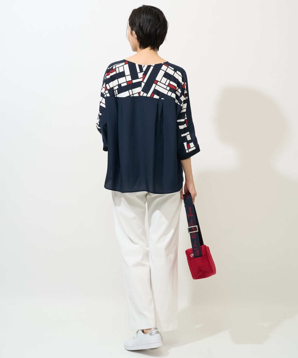 PZLGE52250 GEORGES RECH(ジョルジュ・レッシュ) シェルタリングドライオックスワイドパンツ ネイビー