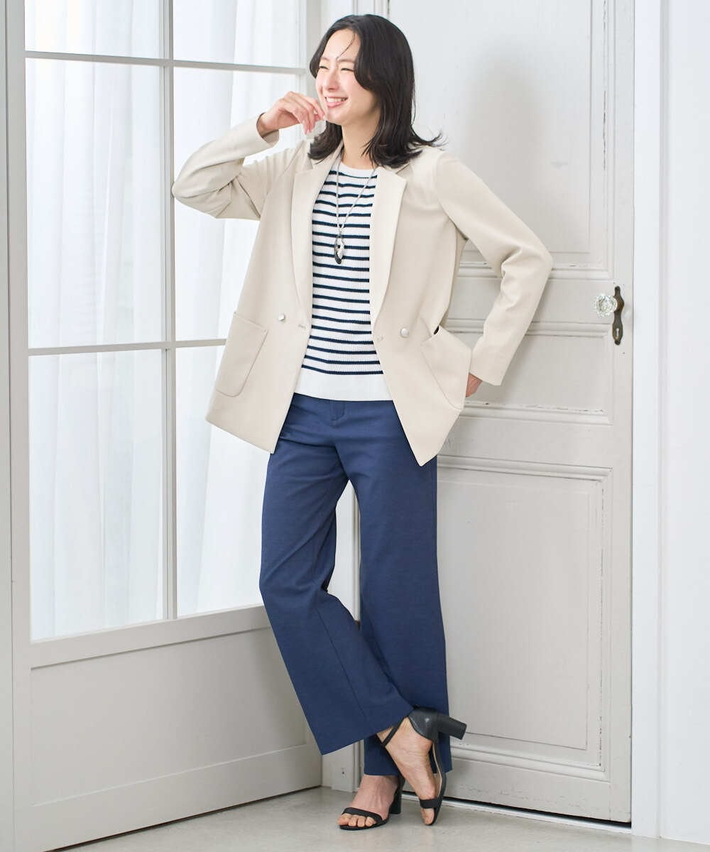 PZLGE52250 GEORGES RECH(ジョルジュ・レッシュ) シェルタリングドライオックスワイドパンツ ネイビー