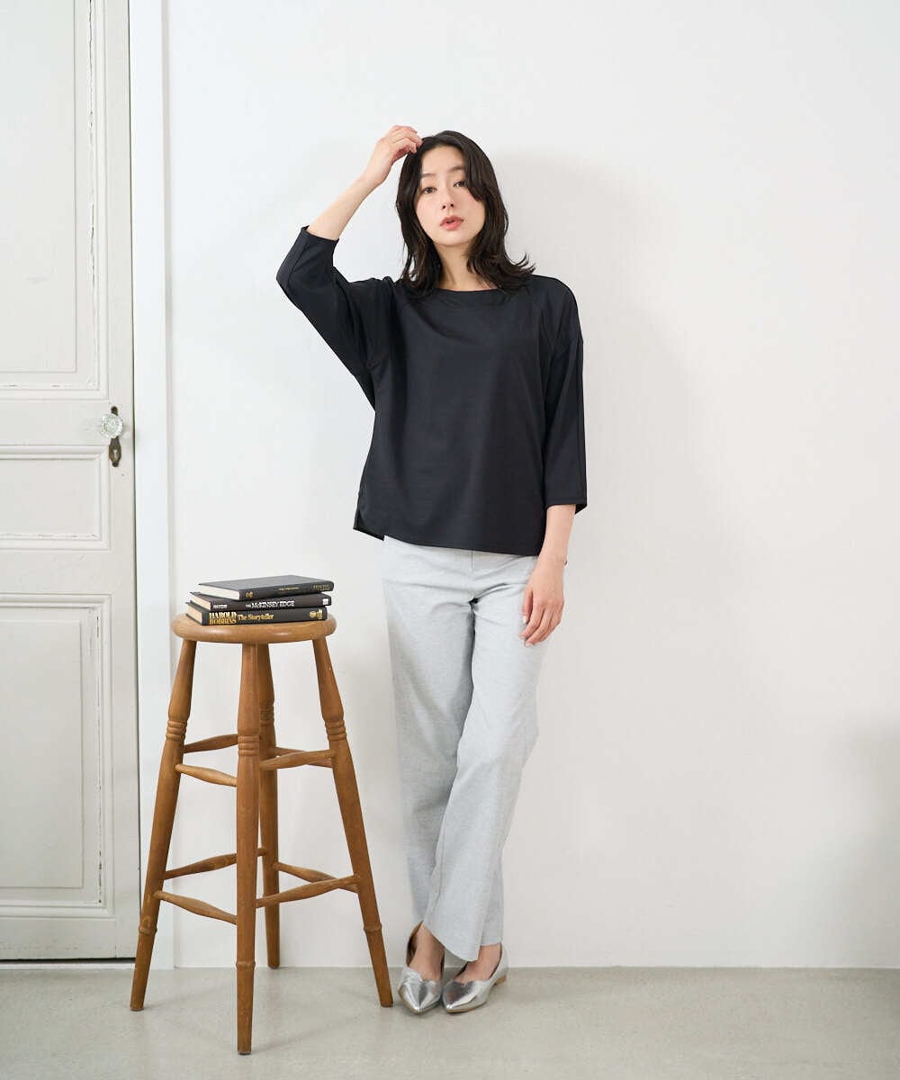 PZLGE52250 GEORGES RECH(ジョルジュ・レッシュ) シェルタリングドライオックスワイドパンツ ネイビー