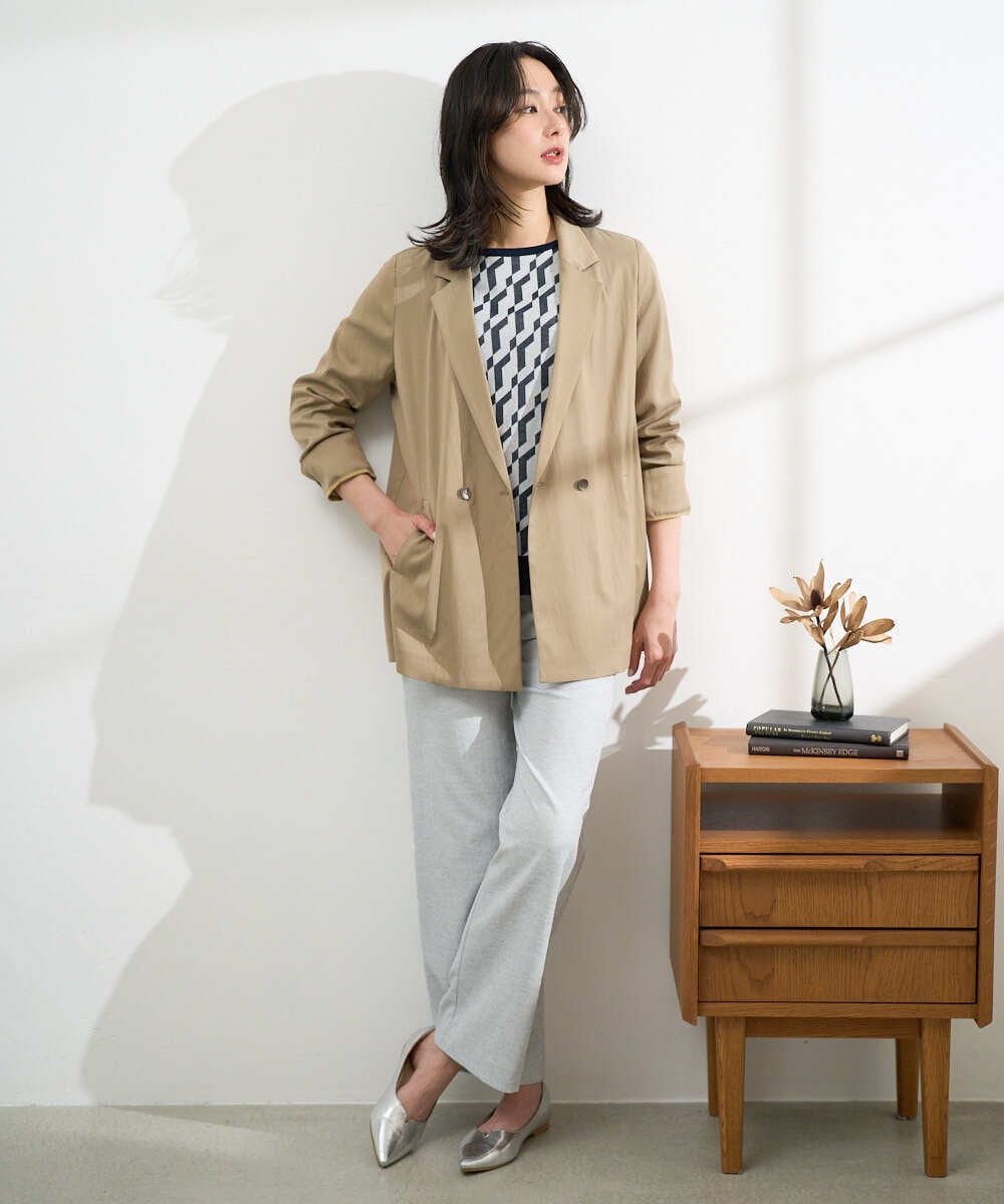 PZLGE52250 GEORGES RECH(ジョルジュ・レッシュ) シェルタリングドライオックスワイドパンツ ネイビー