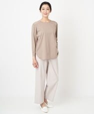PZLGS20210 GEORGES RECH(ジョルジュ・レッシュ) [日本製]ワイドペグトップストレッチパンツ オフホワイト