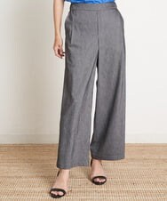 PZLGU24210 GEORGES RECH(ジョルジュ・レッシュ) [定番素材]スマッシュリネンストレッチワイドパンツ ブラック