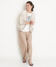 PZLGU24210 GEORGES RECH(ジョルジュ・レッシュ) [定番素材]スマッシュリネンストレッチワイドパンツ ブラック