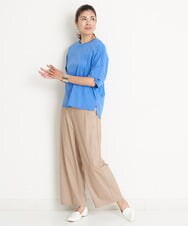 PZLGU24210 GEORGES RECH(ジョルジュ・レッシュ) [定番素材]スマッシュリネンストレッチワイドパンツ ブラック
