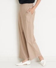 PZLGU24210 GEORGES RECH(ジョルジュ・レッシュ) [定番素材]スマッシュリネンストレッチワイドパンツ ブラック