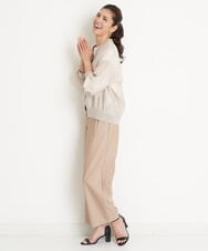 PZLGU24210 GEORGES RECH(ジョルジュ・レッシュ) [定番素材]スマッシュリネンストレッチワイドパンツ ブラック