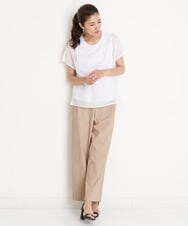 PZLGU24210 GEORGES RECH(ジョルジュ・レッシュ) [定番素材]スマッシュリネンストレッチワイドパンツ ブラック