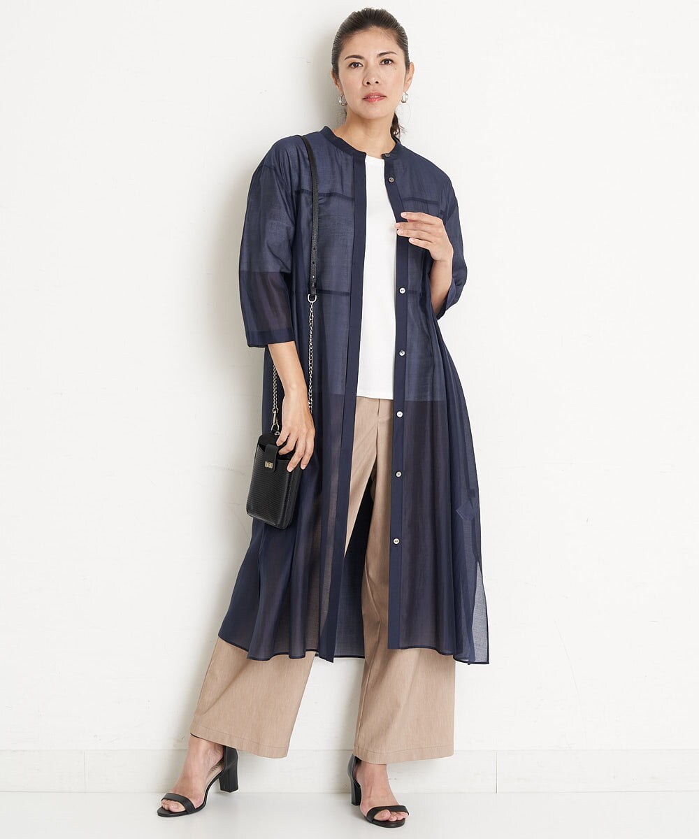PZLGU24210 GEORGES RECH(ジョルジュ・レッシュ) [定番素材]スマッシュリネンストレッチワイドパンツ ブラック