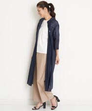 PZLGU24210 GEORGES RECH(ジョルジュ・レッシュ) [定番素材]スマッシュリネンストレッチワイドパンツ ブラック