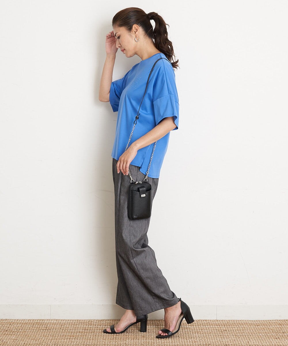PZLGU24210 GEORGES RECH(ジョルジュ・レッシュ) [定番素材]スマッシュリネンストレッチワイドパンツ ブラック