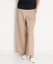 PZLGU24210 GEORGES RECH(ジョルジュ・レッシュ) [定番素材]スマッシュリネンストレッチワイドパンツ ブラック