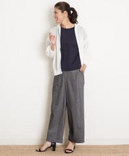 PZLGU24210 GEORGES RECH(ジョルジュ・レッシュ) [定番素材]スマッシュリネンストレッチワイドパンツ ブラック