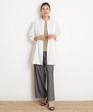 PZLGU24210 GEORGES RECH(ジョルジュ・レッシュ) [定番素材]スマッシュリネンストレッチワイドパンツ ブラック