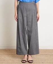 PZLGU24210 GEORGES RECH(ジョルジュ・レッシュ) [定番素材]スマッシュリネンストレッチワイドパンツ ブラック