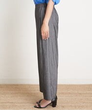PZLGU24210 GEORGES RECH(ジョルジュ・レッシュ) [定番素材]スマッシュリネンストレッチワイドパンツ ブラック