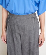 PZLGU24210 GEORGES RECH(ジョルジュ・レッシュ) [定番素材]スマッシュリネンストレッチワイドパンツ ブラック