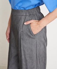 PZLGU24210 GEORGES RECH(ジョルジュ・レッシュ) [定番素材]スマッシュリネンストレッチワイドパンツ ブラック