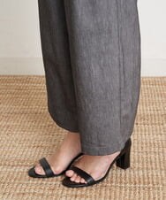 PZLGU24210 GEORGES RECH(ジョルジュ・レッシュ) [定番素材]スマッシュリネンストレッチワイドパンツ ブラック