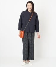 PZLGU48270 GEORGES RECH(ジョルジュ・レッシュ) ジャガードフラワー柄ストレートパンツ グリーン×ブラック