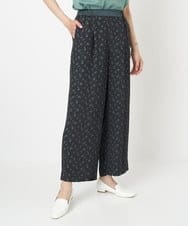 PZLGU48270 GEORGES RECH(ジョルジュ・レッシュ) ジャガードフラワー柄ストレートパンツ グリーン×ブラック