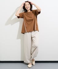 PZLGV59250 GEORGES RECH(ジョルジュ・レッシュ)  [日本製]スラブキャタピラーストレートパンツ ベージュ