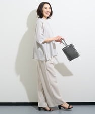 PZLGV59250 GEORGES RECH(ジョルジュ・レッシュ)  [日本製]スラブキャタピラーストレートパンツ ベージュ