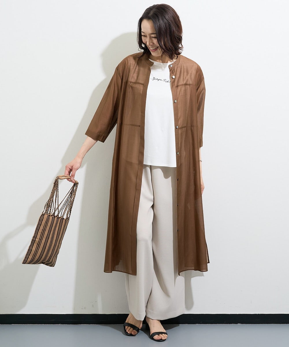 PZLGV59250 GEORGES RECH(ジョルジュ・レッシュ)  [日本製]スラブキャタピラーストレートパンツ ベージュ